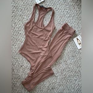Naked Wardrobe Bodysuit Tank & Legging Set